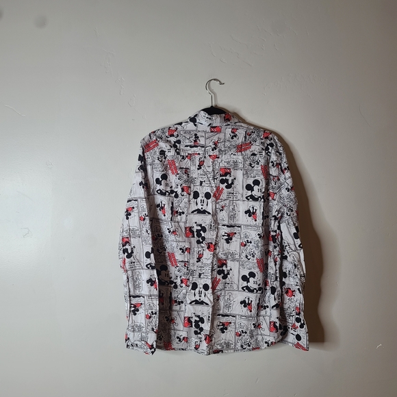 Disney Mens Mickey Mouse Comic Strip Button Down Size Large - Picture 2 of 5